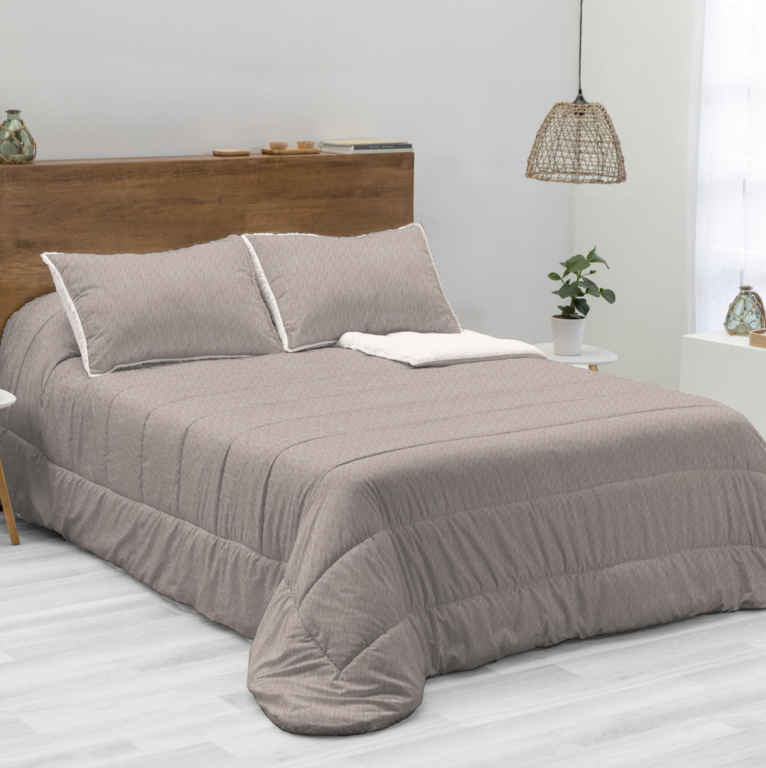 EDREDON KARAMELO JACQUARD SHERPA LARA